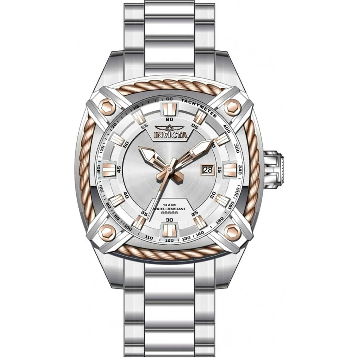 Invicta Men's Quartz Watch - Bolt Silver Tone Dial Stainless Steel Bracelet | 31387