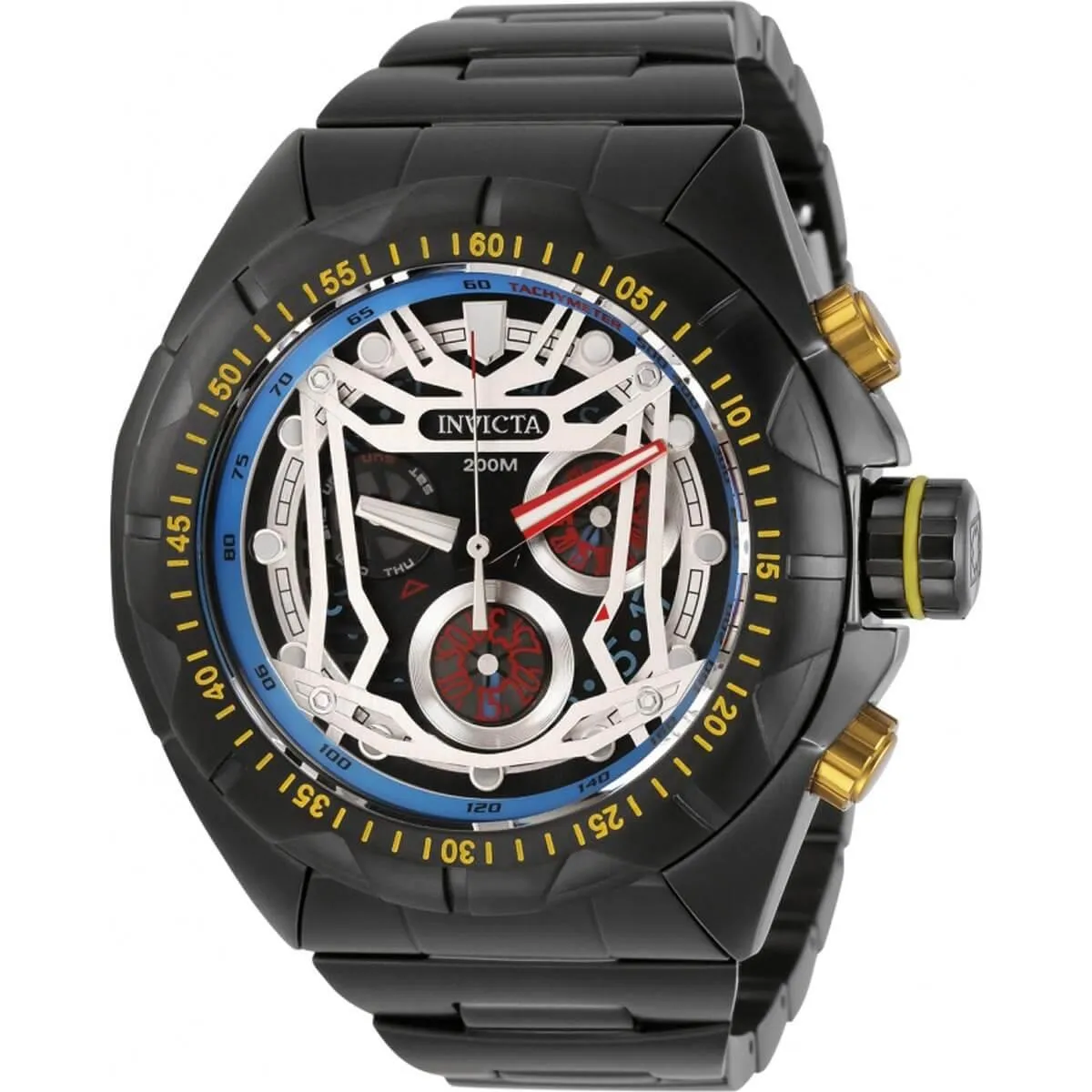 Invicta Men's Quartz Watch - Hydromax Black and Silver Tone Dial Bracelet | 32209