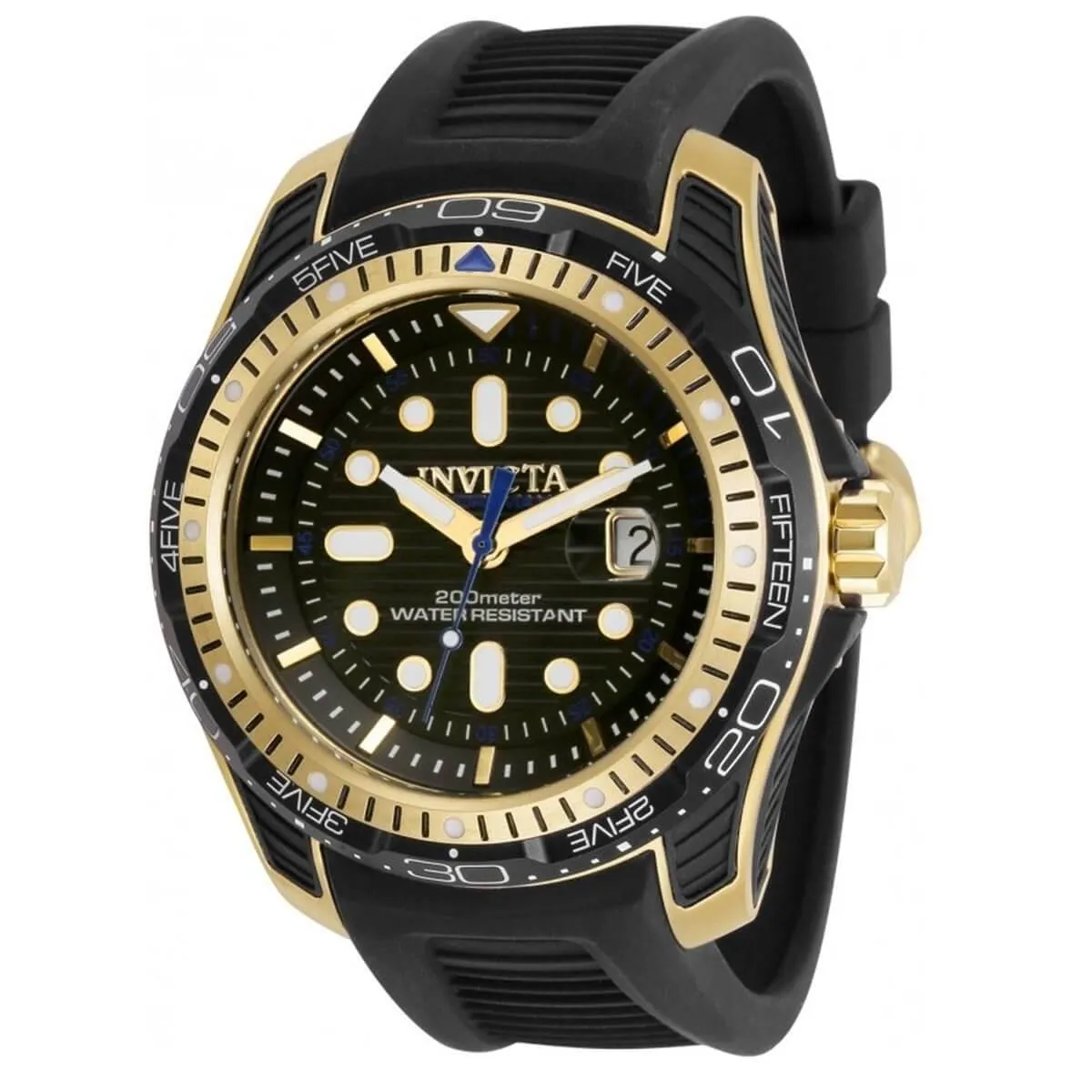 Invicta Men's Quartz Watch - Hydromax Rotating Bezel Black Dial Silicone Strap | 29584