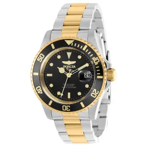 Invicta Men's Quartz Watch - Pro Diver Black Dial Two Tone Bracelet | 37158