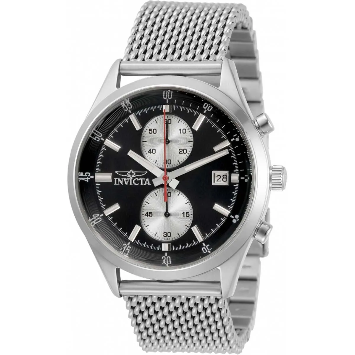 Invicta Men's Quartz Watch - Pro Diver Chronograph Silver Tone Mesh Bracelet | 31355