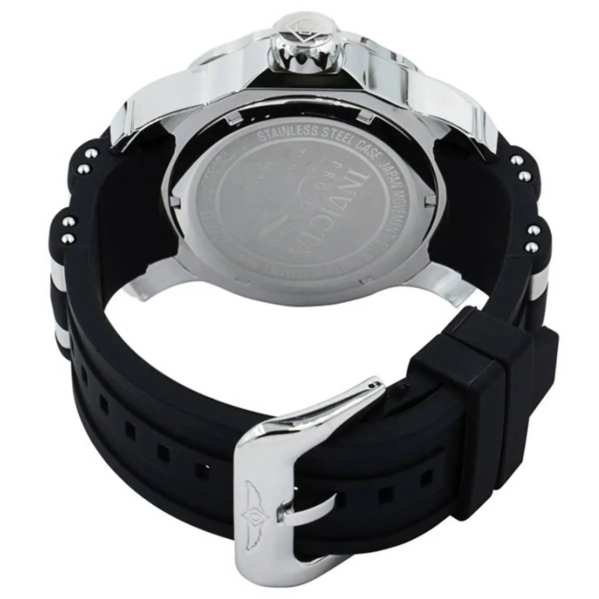 Invicta Men's Quartz Watch - Pro Diver Rotating Bezel Black and Silver Strap | 39096