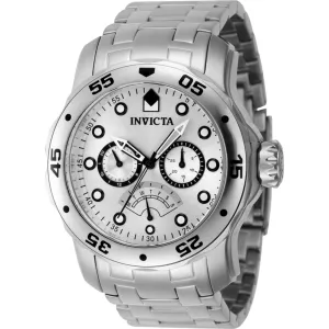 Invicta Men's Quartz Watch - Pro Diver Silver Tone/Black Bezel Steel Bracelet | 46994
