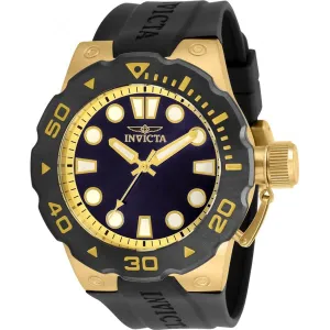 Invicta Men's Quartz Watch - Pro Diver Yellow Gold Case Black Silicone Strap | 30721