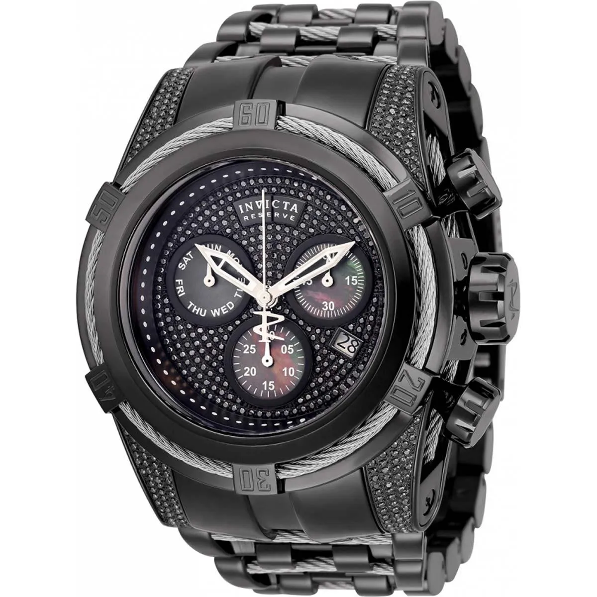 Invicta Men's Quartz Watch - Reserve Bolt Zeus Diamond Chrono Black Dial | 32784