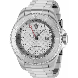 Invicta Men's Quartz Watch - Reserve Hydromax GMT Silver Dial Steel Bracelet | 37216