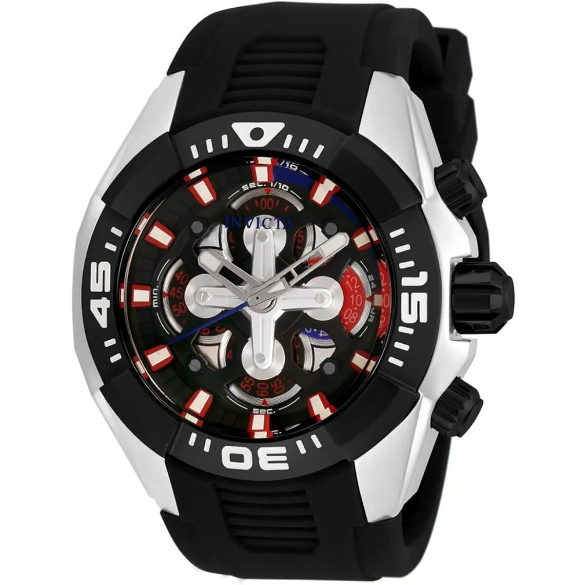 Invicta Men's Quartz Watch - S1 Rally Chronograph Black Silicone Strap | 30318
