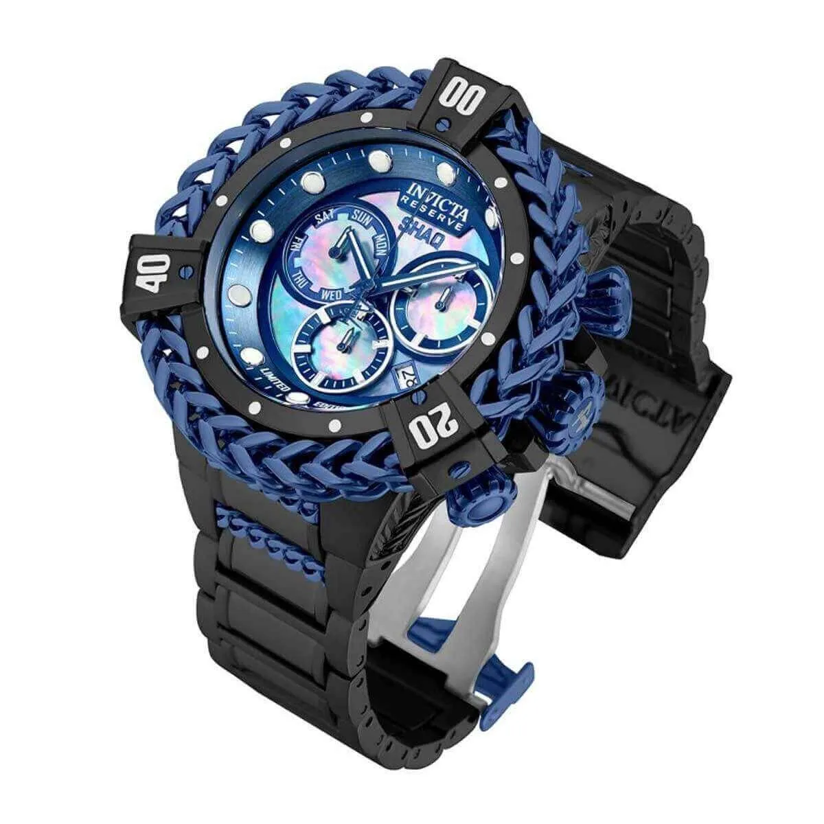 Invicta Men's Quartz Watch - Shaq Blue and Black Bezel Mother of Pearl Dial | 33415