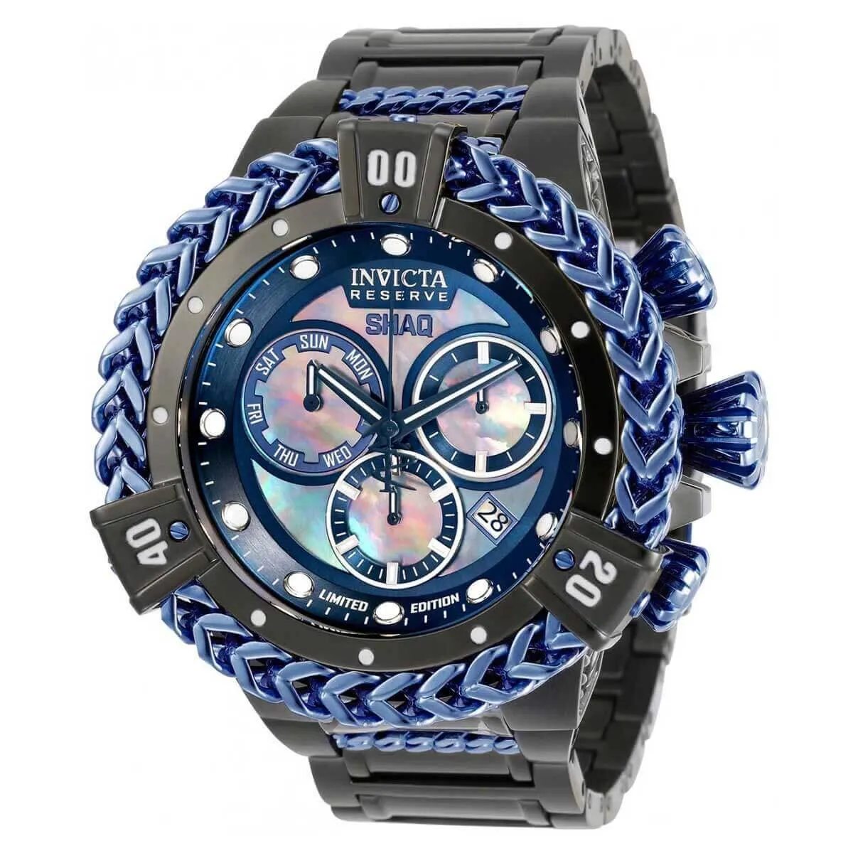Invicta Men's Quartz Watch - Shaq Blue and Black Bezel Mother of Pearl Dial | 33415