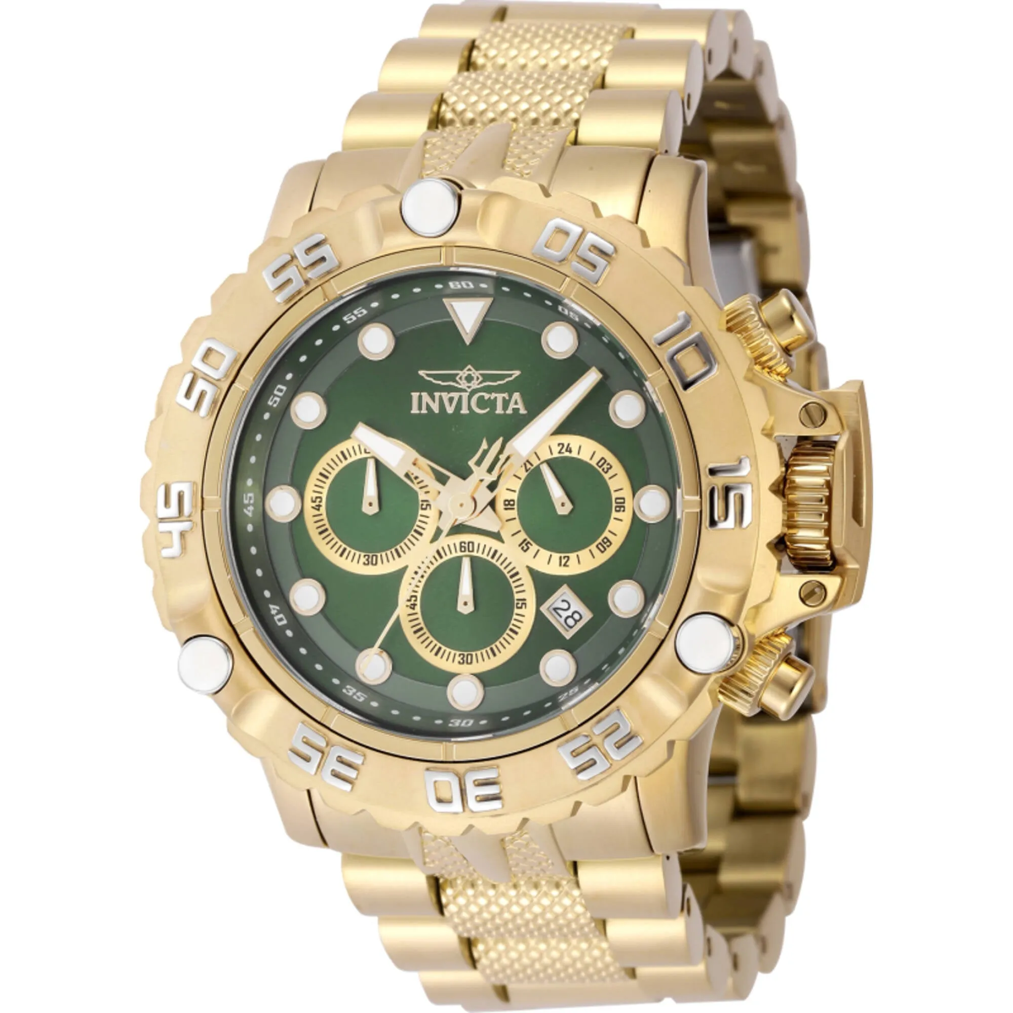 Invicta Men's Quartz Watch - Subaqua Poseidon Chronograph Yellow Gold Bracelet | 47185