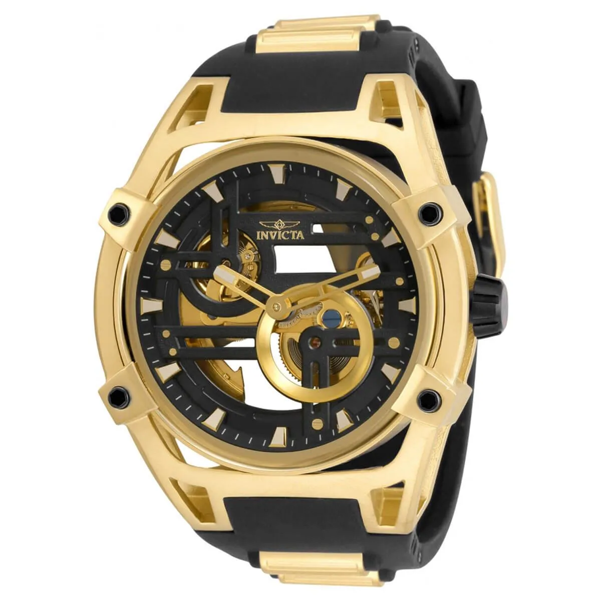 Invicta Men's Watch - Akula Rubber and Stainless Steel Strap Black Dial | 32349
