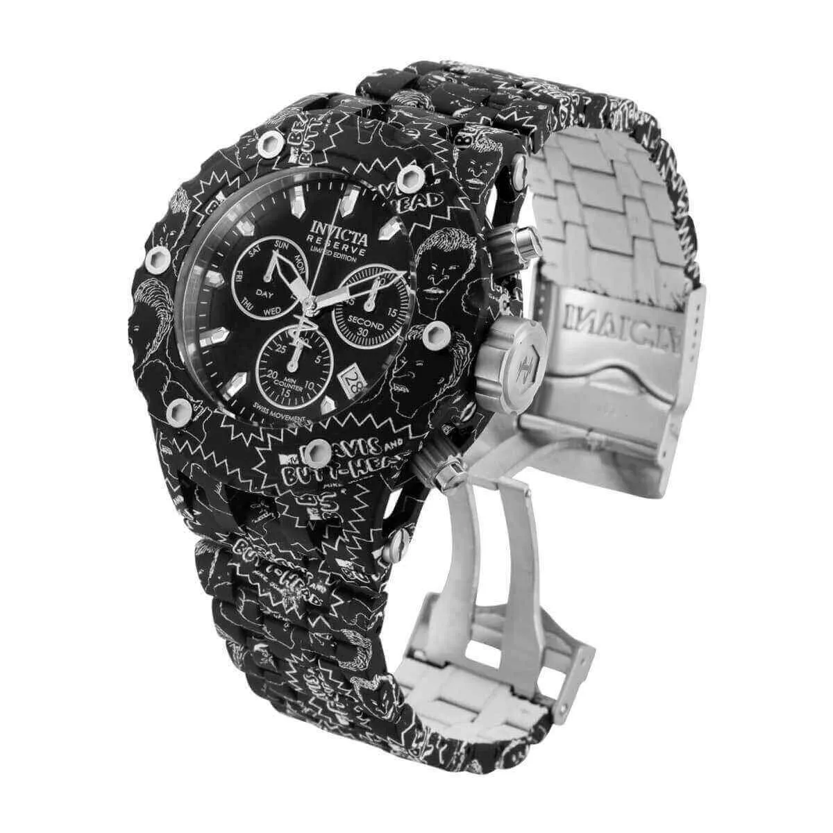 Invicta Men's Watch - Beavis & Butthead Chronograph Black Dial SS Bracelet | 34664