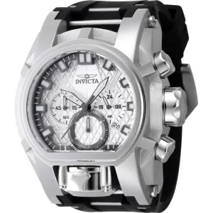 Invicta Men's Watch - Bolt Zeus Magnum Quartz Chrono Silver and Black Strap | 47531