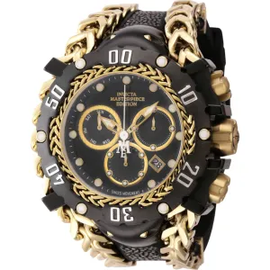 Invicta Men's Watch - Masterpiece Chrono Black and Yellow Gold Strap Quartz | 44624