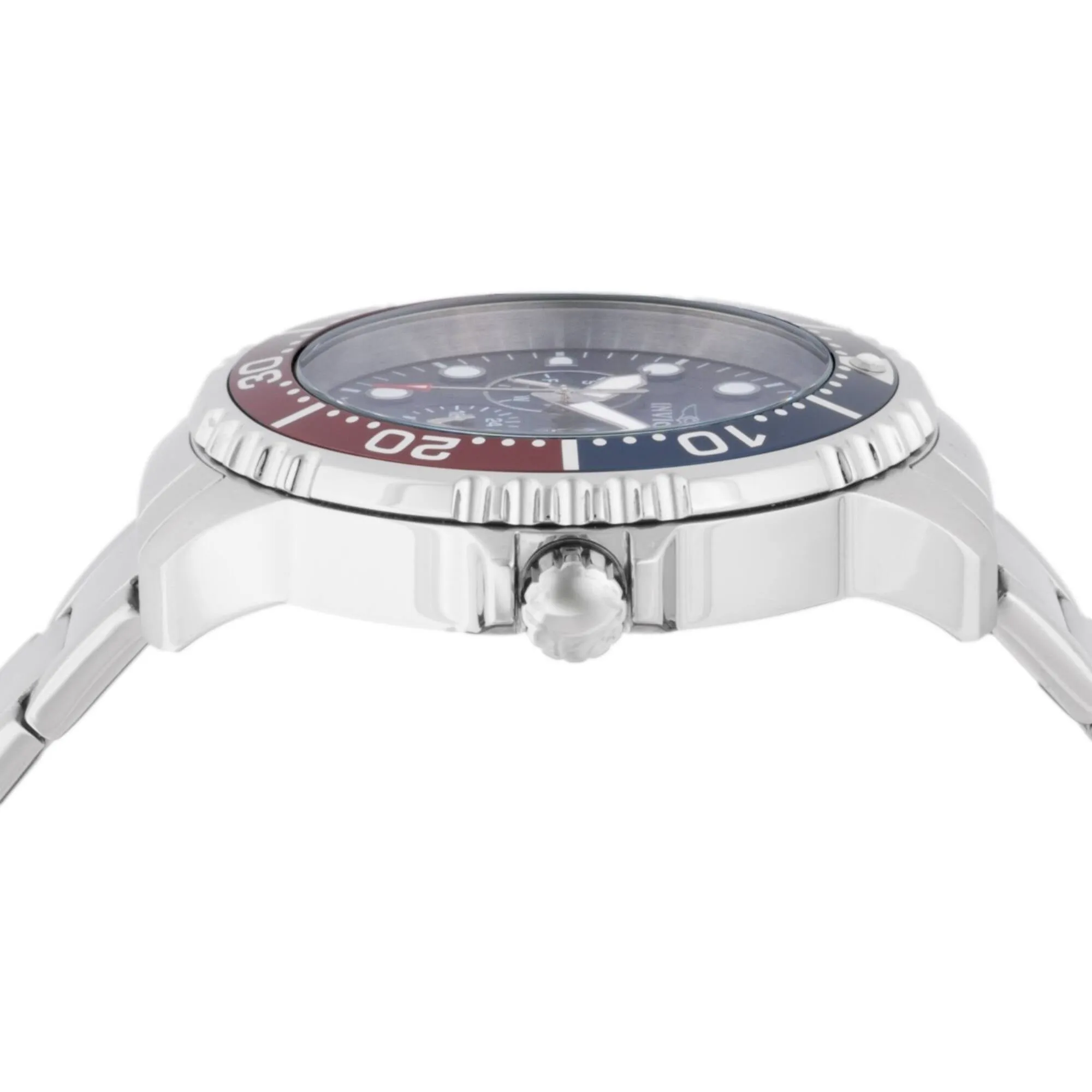 Invicta Men's Watch - Pro Diver Blue and Red Rotating Bezel Steel Bracelet | 47227