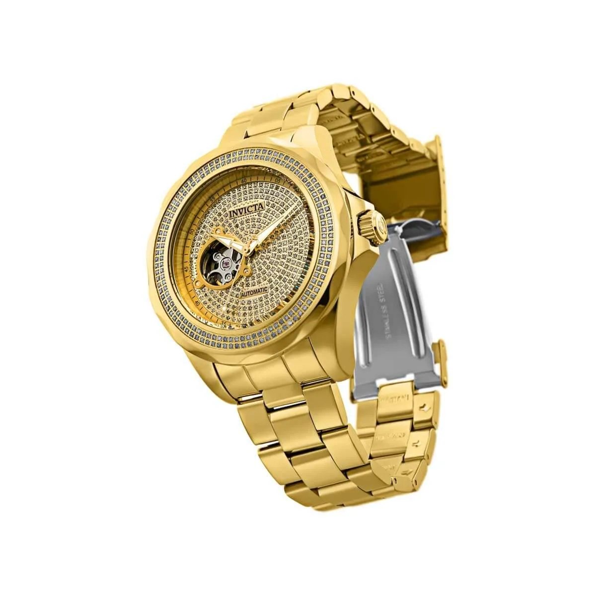 Invicta Men's Watch - Pro Diver Diamond Pave Dial Yellow Gold Bracelet | 27740