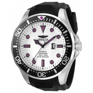 Invicta Men's Watch - Pro Diver White Dial Silver Tone Case Black Strap | 36434
