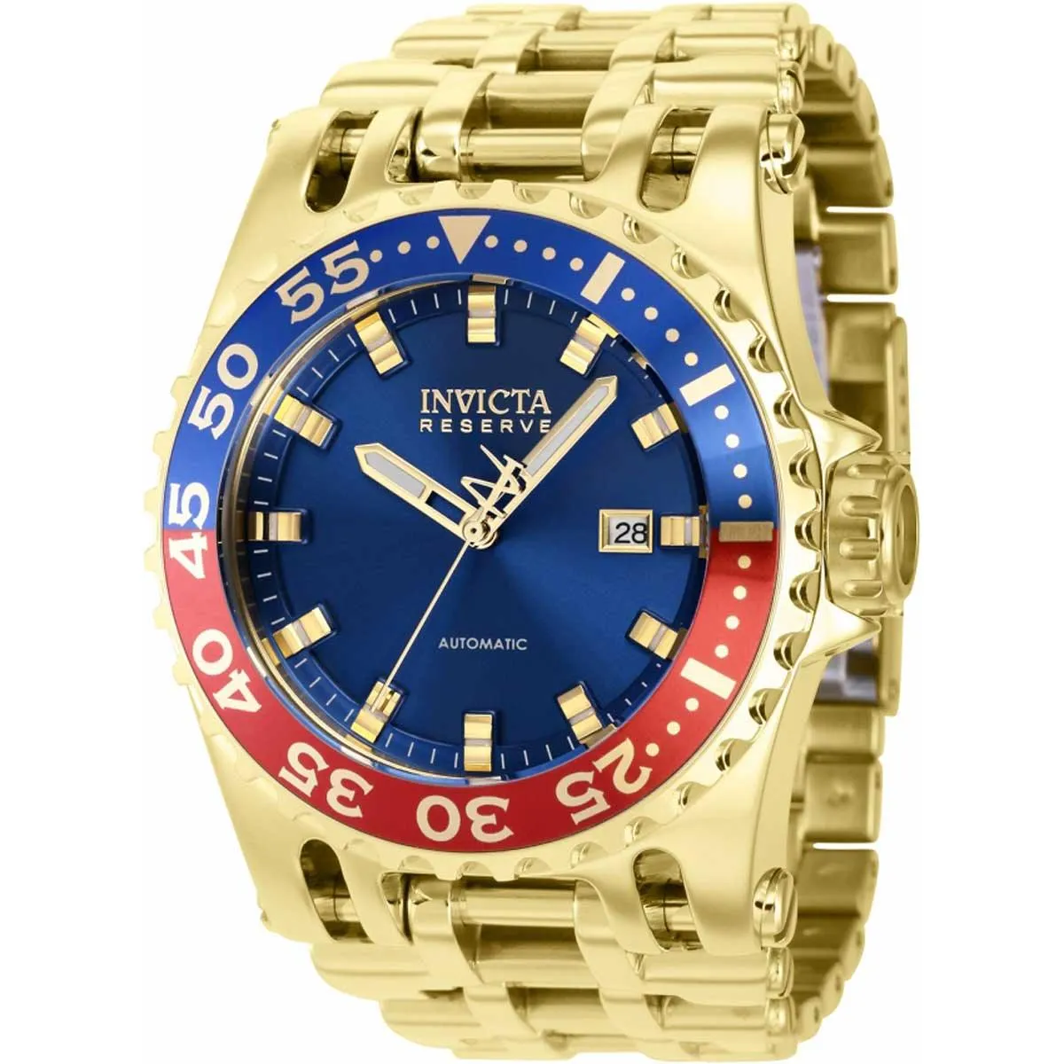 Invicta Men's Watch - Reserve Chaos Blue Dial Yellow Gold Steel Bracelet | 38705