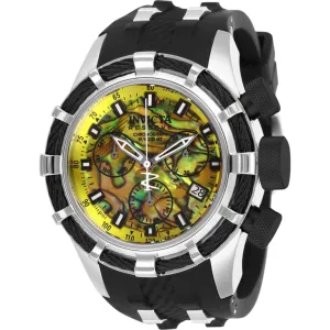 Invicta Men's Watch - Reserve Chronograph Yellow Abalone Dial Black Strap | 27312