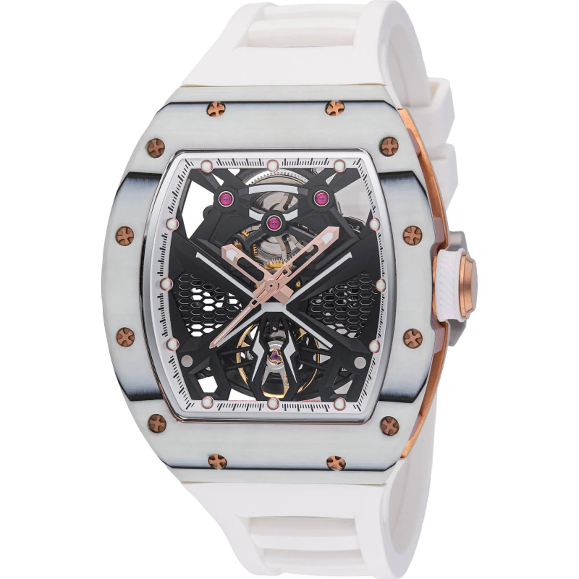 Invicta Men's Watch S1 Rally Automatic Skeleton Dial White Silicone Strap 49015