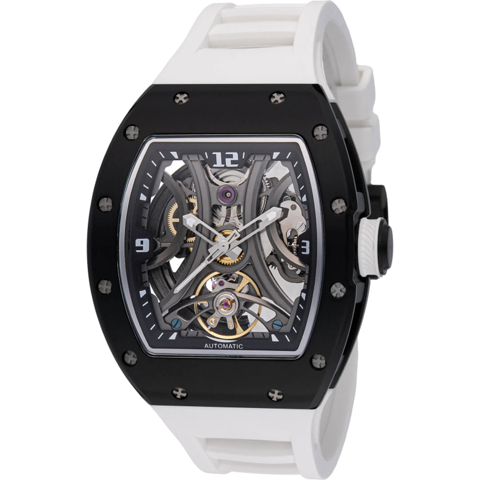 Invicta Men's Watch S1 Rally Chrono Skeleton Dial White Silicone Strap 49021