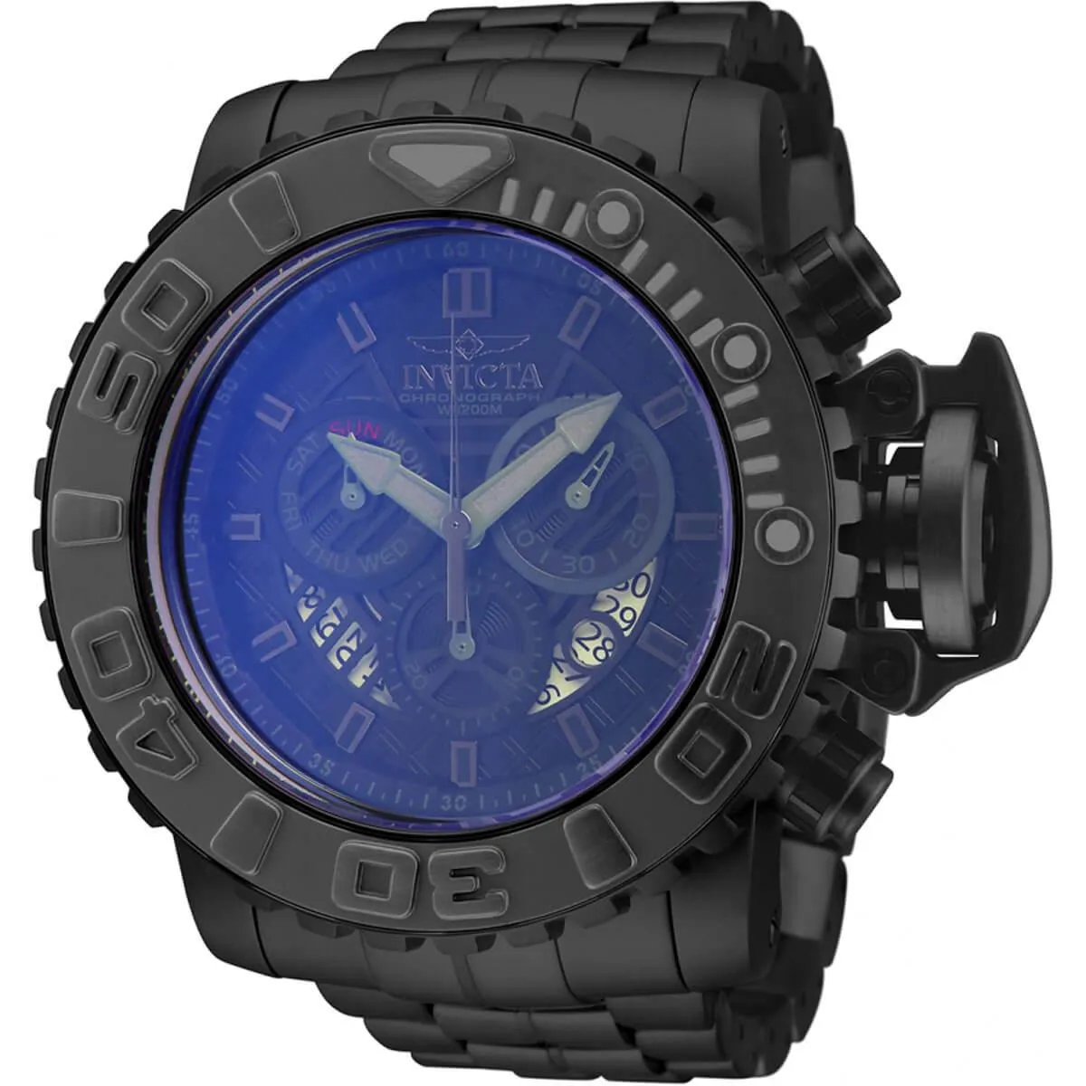 Invicta Men's Watch - Sea Hunter Chronograph Black Stainless Steel Bracelet | 32644