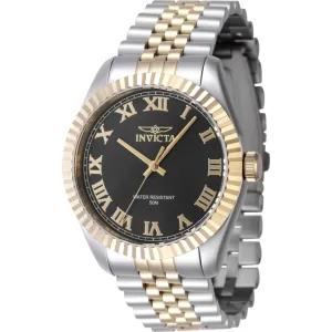 Invicta Men's Watch - Specialty Black Dial Two Tone Steel Bracelet Quartz | 47401