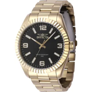 Invicta Men's Watch - Specialty Quartz Black Dial Yellow Gold Bracelet | 47458