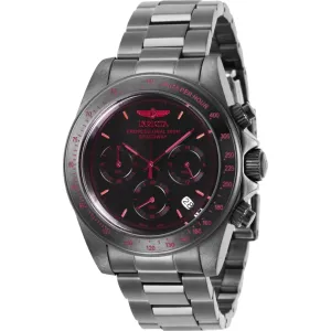 Invicta Men's Watch - Speedway Chronograph Black Dial Gunmetal Steel Bracelet | 27771