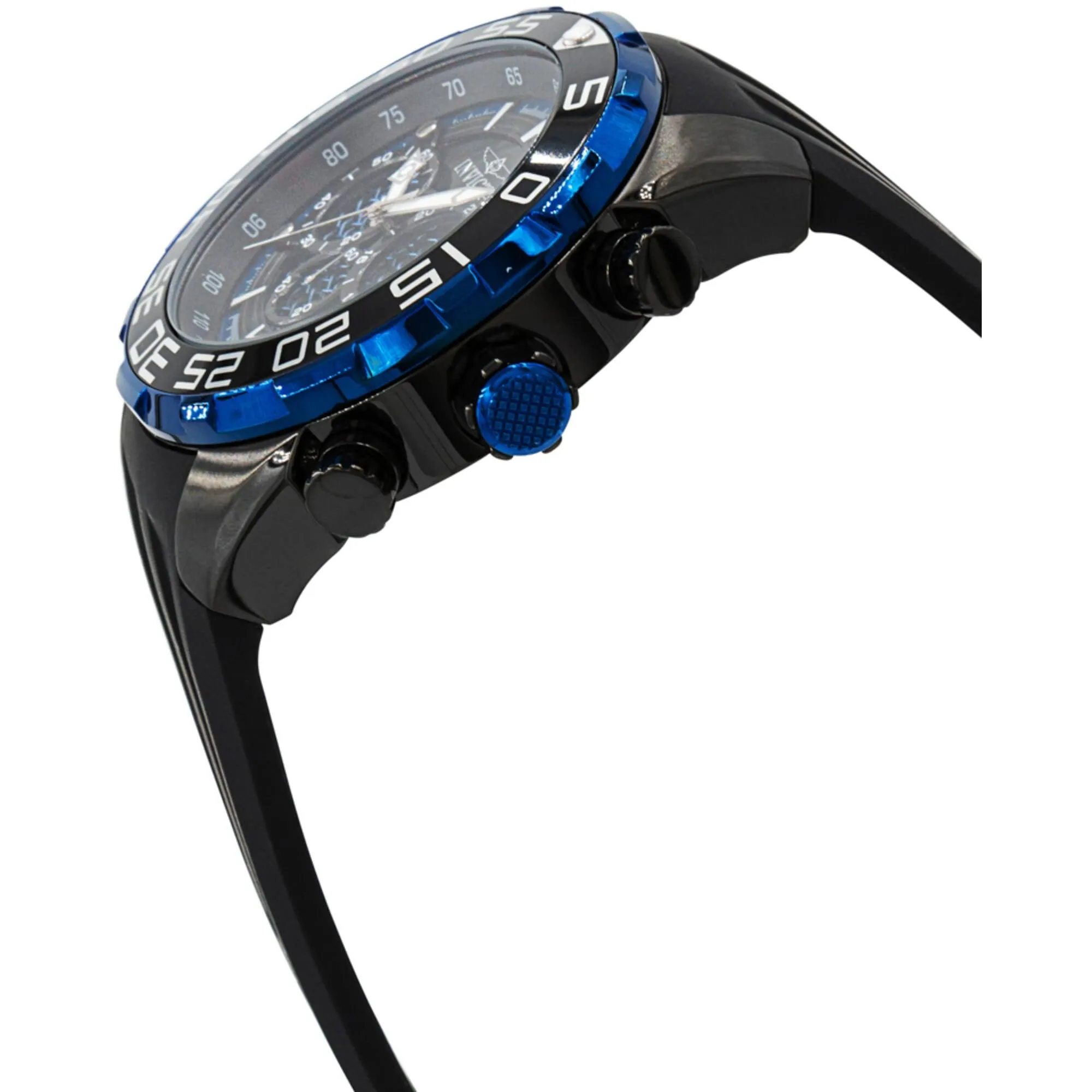 Invicta Men's Watch - Speedway Scuba Chronograph Black Dial Silicone Strap | 37715