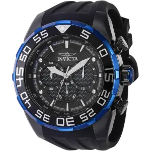 Invicta Men's Watch - Speedway Scuba Chronograph Black Dial Silicone Strap | 37715