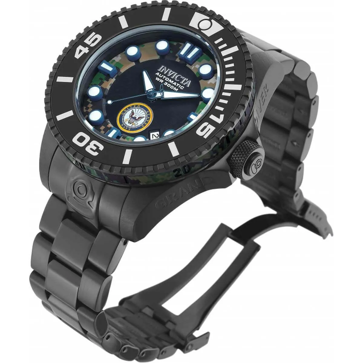 Invicta Men's Watch - U.S. Navy Automatic Black and Camouflage Dial Bracelet | 34772