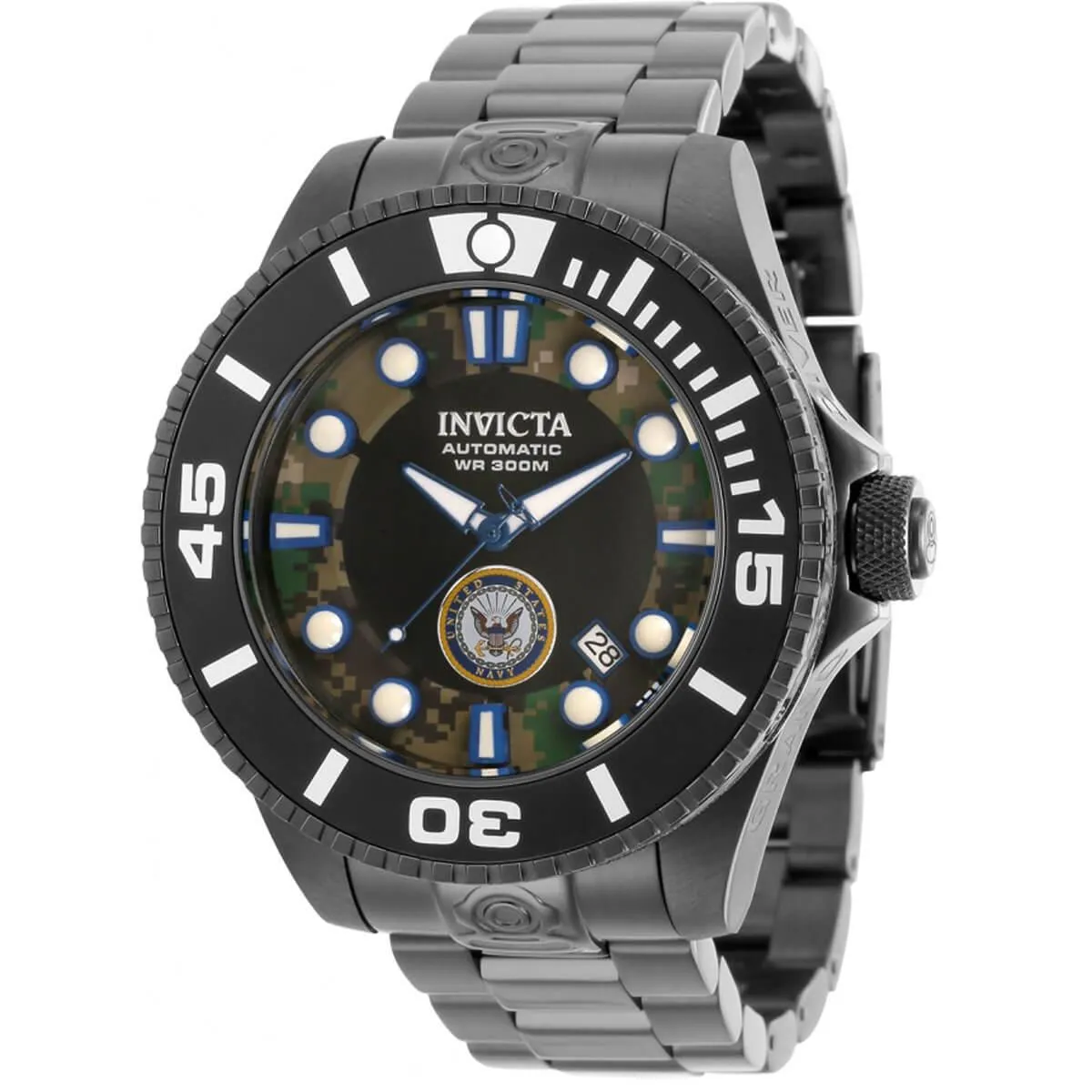 Invicta Men's Watch - U.S. Navy Automatic Black and Camouflage Dial Bracelet | 34772