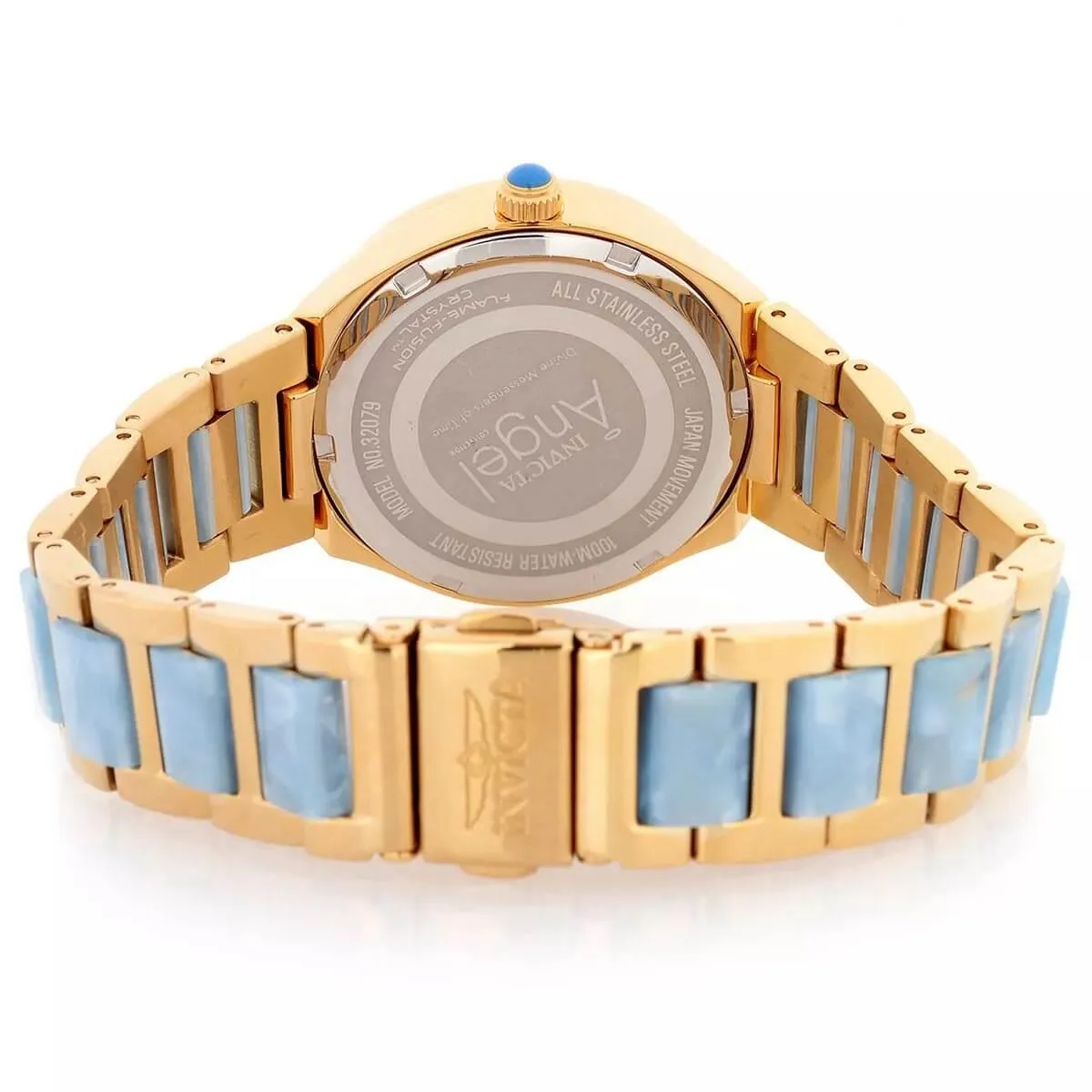 Invicta Quartz Women's Watch - Angel Rose Gold and Blue Dial Bracelet | 32077