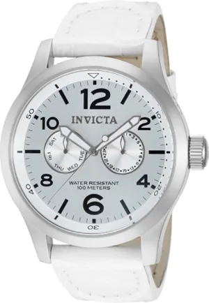 INVICTA Specialty Mens Watch - Stainless Steel - White Leather Strap
