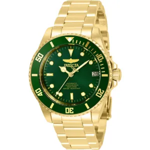 Invicta Women's Automatic Watch - Pro Diver Green Dial Yellow Gold Bracelet | 35712