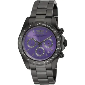 Invicta Women's Chronograph Watch - Speedway Purple Dial Black Steel Bracelet | 18260