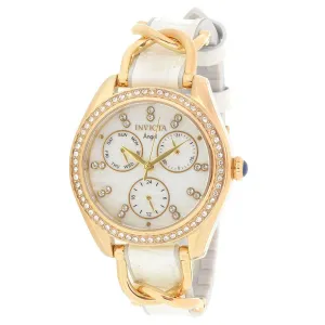 Invicta Women's Quartz Watch - Angel White MOP Dial Strap Crystal | 31204