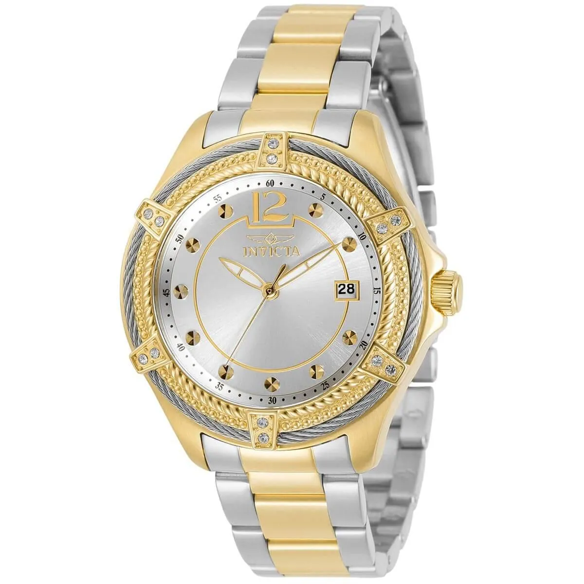 Invicta Women's Quartz Watch - Bolt Two Tone Yellow Gold Plated SS Bracelet | 30882