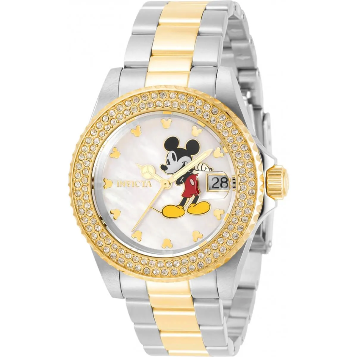 Invicta Women's Quartz Watch - Disney Mickey Mouse MOP Dial Two Tone Bracelet | 32483