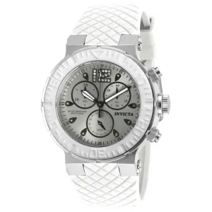 Invicta Women's Quartz Watch - Ocean Reef Chronograph Silver Dial White Strap | 90278