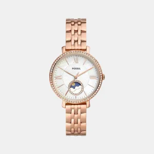 Jacqueline Sun Moon Women Quartz Mother-Of-Pearl Dial Analog Stainless Steel Watch ES5165