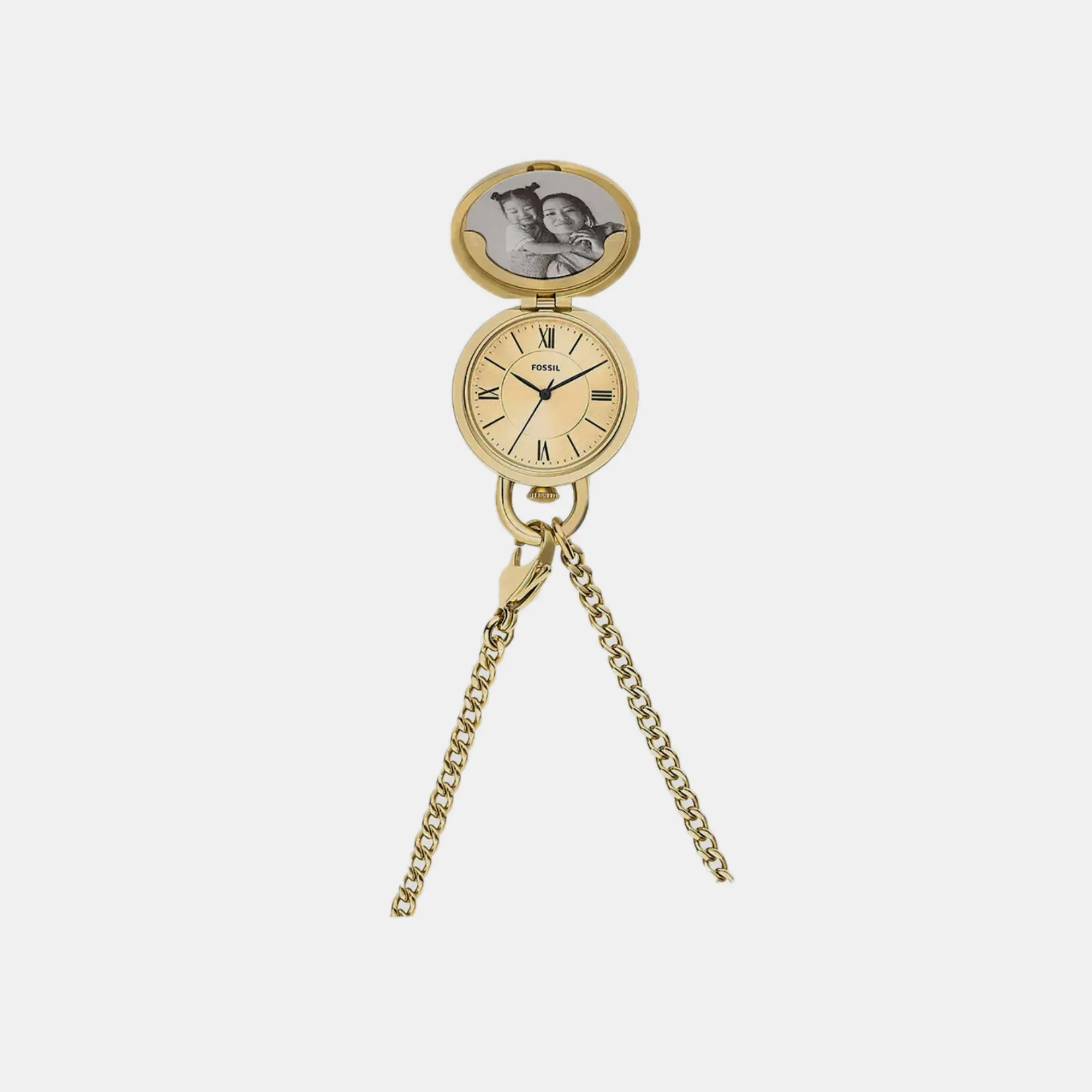 Jacqueline Women Quartz Gold Dial Locket Analog Stainless Steel Watch ES5318