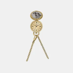 Jacqueline Women Quartz Gold Dial Locket Analog Stainless Steel Watch ES5318