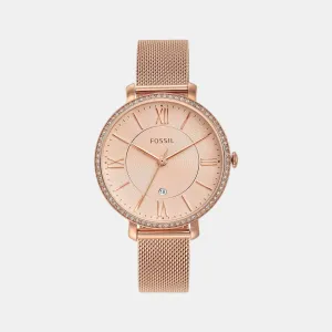Jacqueline Women Quartz Rose Gold Dial Analog Stainless Steel Watch ES4628