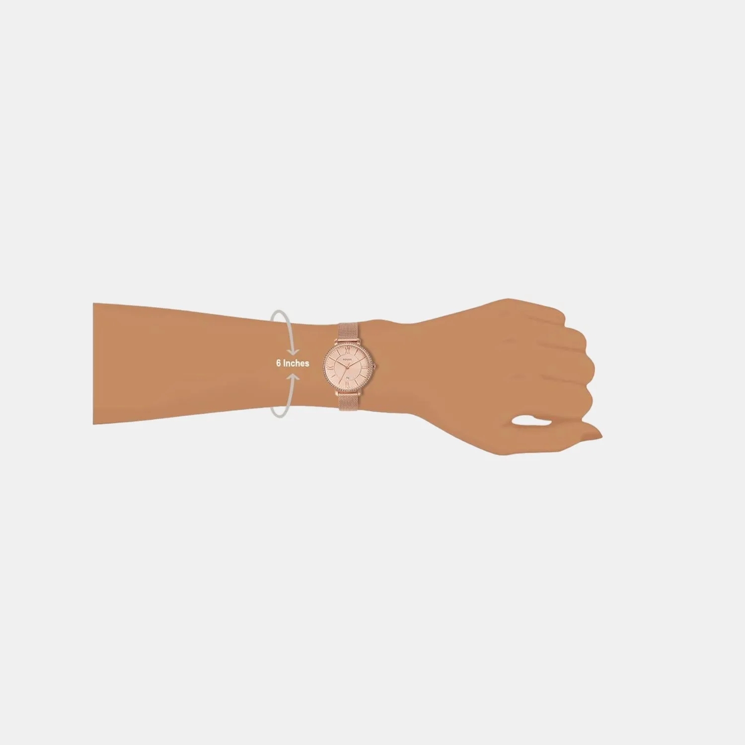 Jacqueline Women Quartz Rose Gold Dial Analog Stainless Steel Watch ES4628