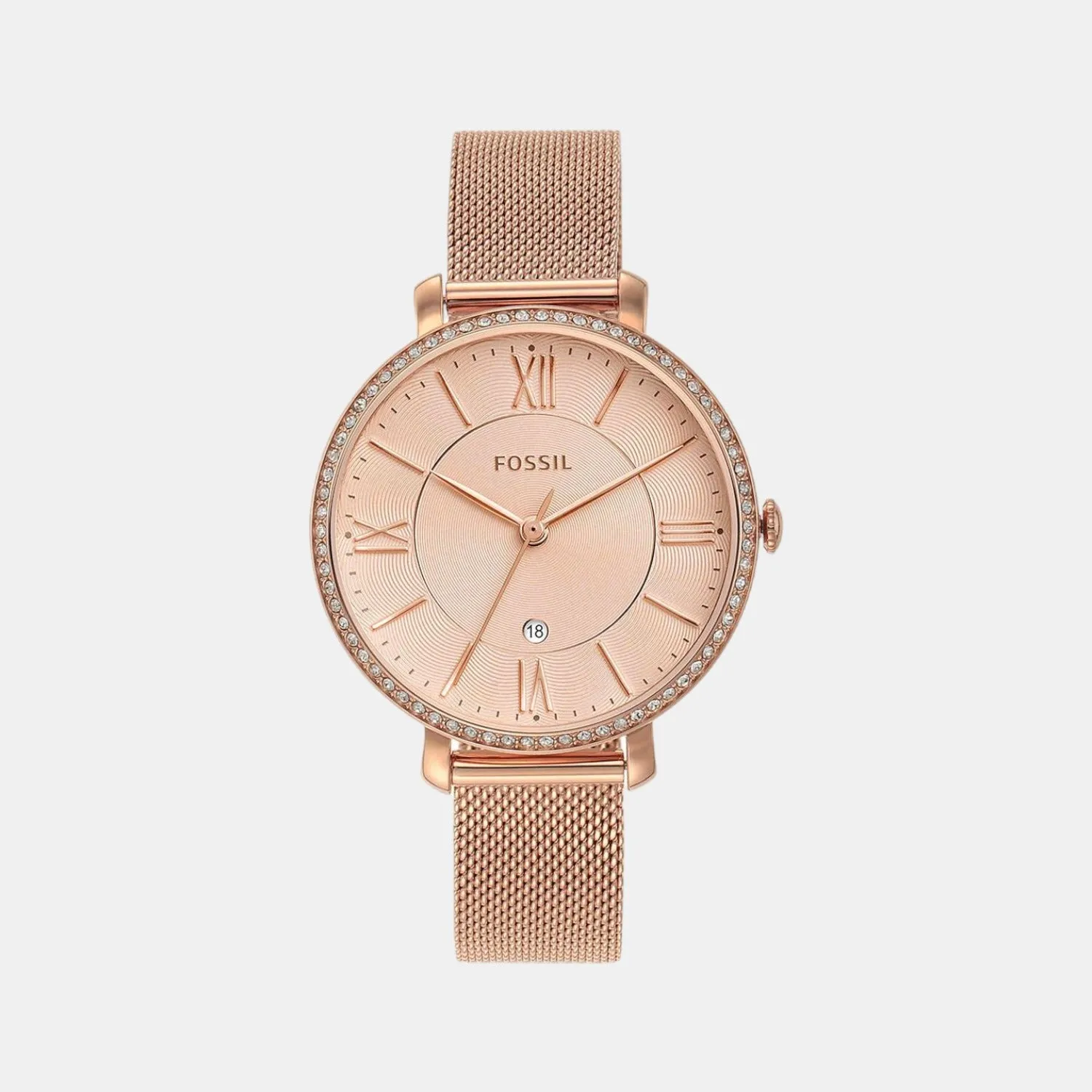 Jacqueline Women Quartz Rose Gold Dial Analog Stainless Steel Watch ES4628