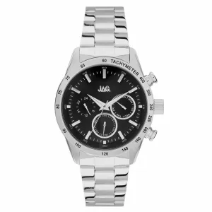 Jag Alain Black Dial Stainless Steel Mens Watch