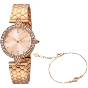 Just Cavalli Women's Watch - Set Quartz Rose Gold Tone Dial Bracelet | JC1L159M0075