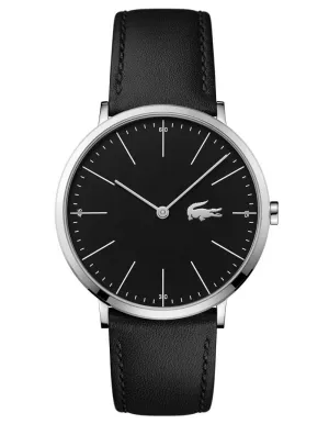 Lacoste Moon Ultra Slim Mens Watch - Stainless Steel Case - Black Dial & Strap